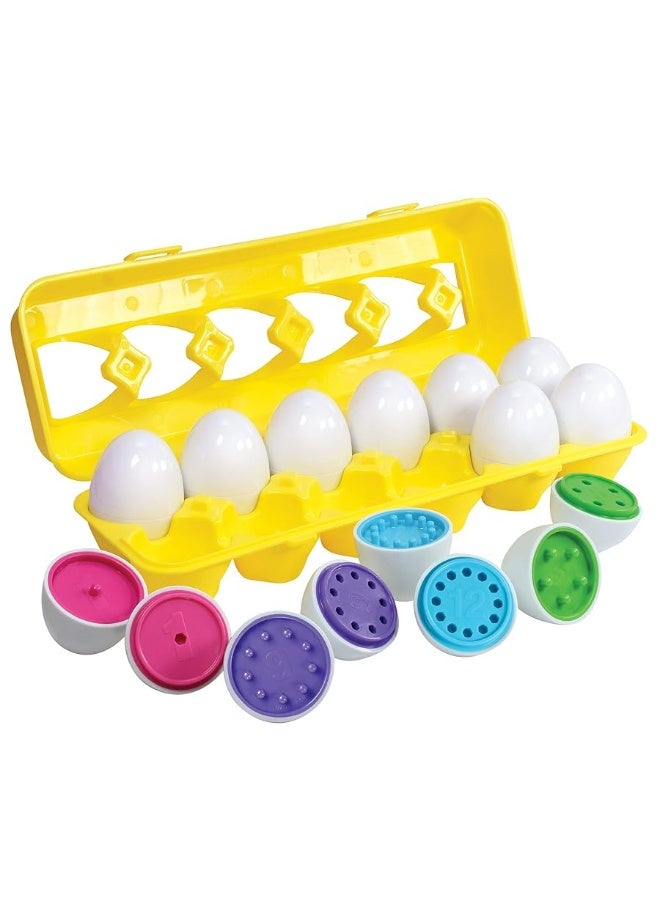 Kidzlane Color Matching Egg Toy Set - 12 Play Eggs Toddler Toys - Educational Color and Number Recognition Skills - Kids Toy Eggs That Crack Open - Learning Egg Game Puzzle for Toddlers, Boys, Girls