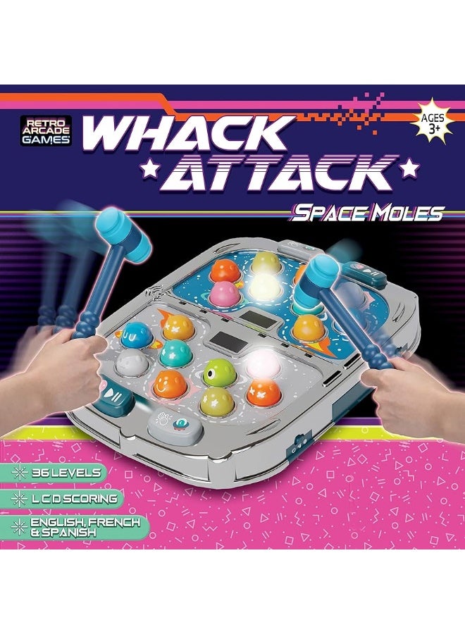 Whack Attack â€“ The Light and Sound Whack A Mole Game - Interactive Educational Toys for Toddlers & Kids, Pounding Toy for 3 4 5 6 7 8+ Year Old Boys/Girls, with Multi-Player Mode