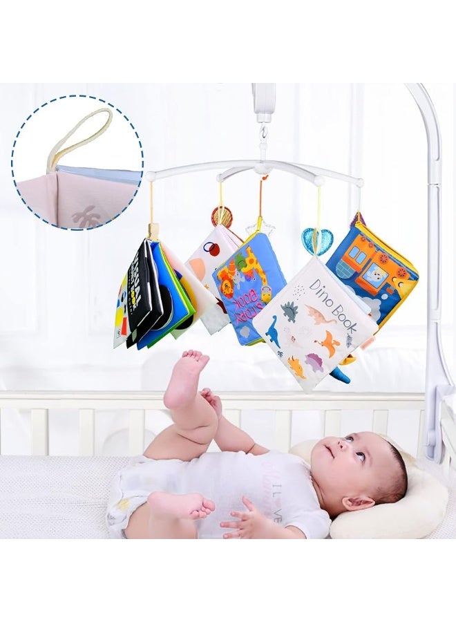 Richgv Baby Books Toys 0-6-12 Months, 3D Touch and Feel Crinkle Cloth Books for Baby Boy Shower Gift, Car Seat &Stroller Toys with Mirror, Maze & Little Dinosaur Newborn Infant Gifts Tummy Time Toys