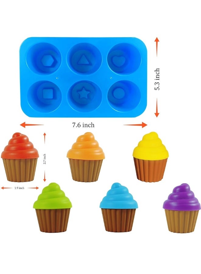 Cupcake Toy Toddler Toy Learning Colors and Shape-Shape Sorting Toys for Toddlers-Geometry Manipulatives Toddler Sensory Toys for Toddlers 1-3 - Toddler Montessori Toys for 18 month old girls boys