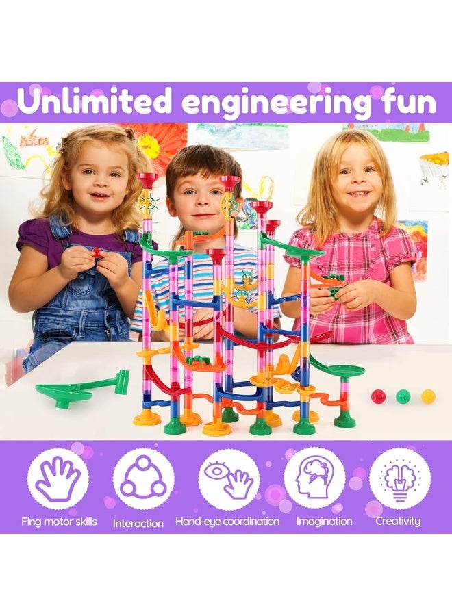 Marble Run Toy133Pcs Marble Runs Building Block Toy SetMarble Maze Track Game for Kids Girls and BoysSTEM Educational Learning Toy for Kids 48  Toddlers