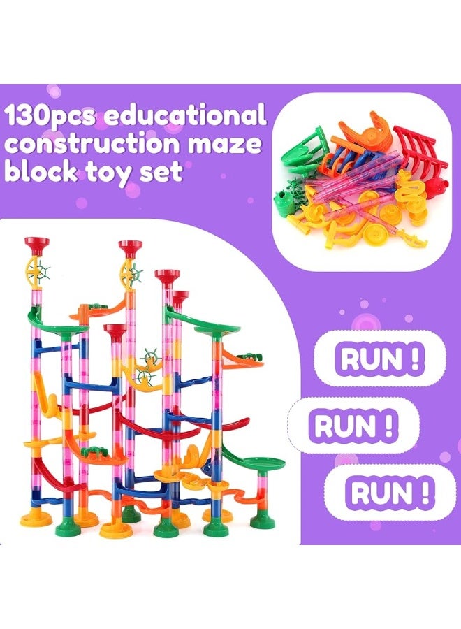 Marble Run Toy133Pcs Marble Runs Building Block Toy SetMarble Maze Track Game for Kids Girls and BoysSTEM Educational Learning Toy for Kids 48  Toddlers