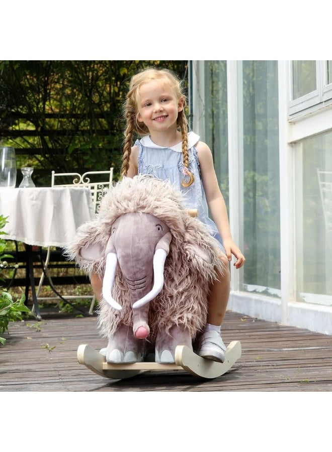 labebe - Plush Rocking Horse, Mammoth Rocker, Stuffed Rocker Toy for Child 1-3 Year Old, Kid Ride On Toy Wooden, Rocking Animal for Infant/Toddler Girl&Boy, Nursery Birthday Gift