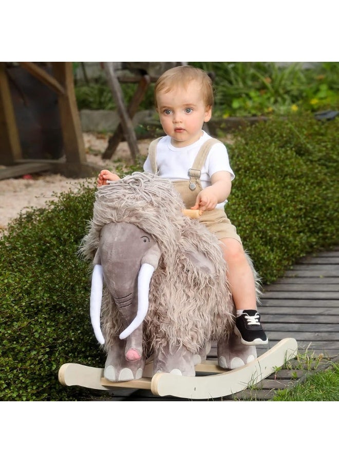 labebe - Plush Rocking Horse, Mammoth Rocker, Stuffed Rocker Toy for Child 1-3 Year Old, Kid Ride On Toy Wooden, Rocking Animal for Infant/Toddler Girl&Boy, Nursery Birthday Gift