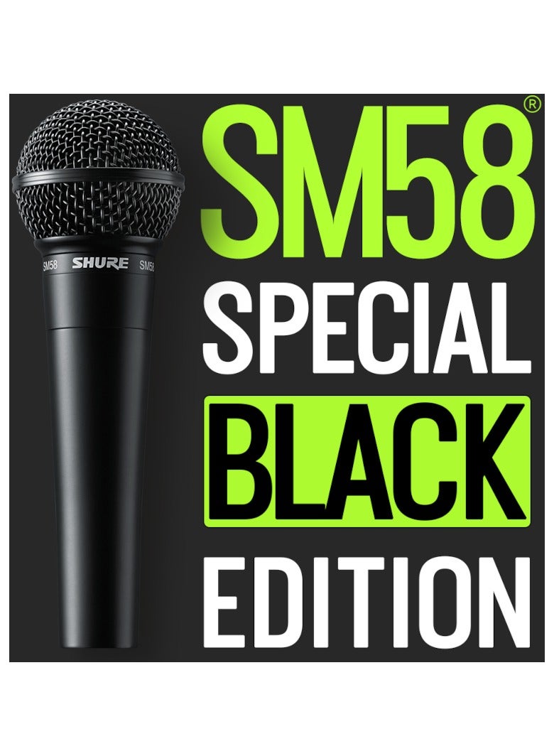 Pro XLR Dynamic Microphone - Professional Studio & Live Performance Cardioid Mic for Vocals, Podcasting, and Recording, Special Edition SM58 Edition Black