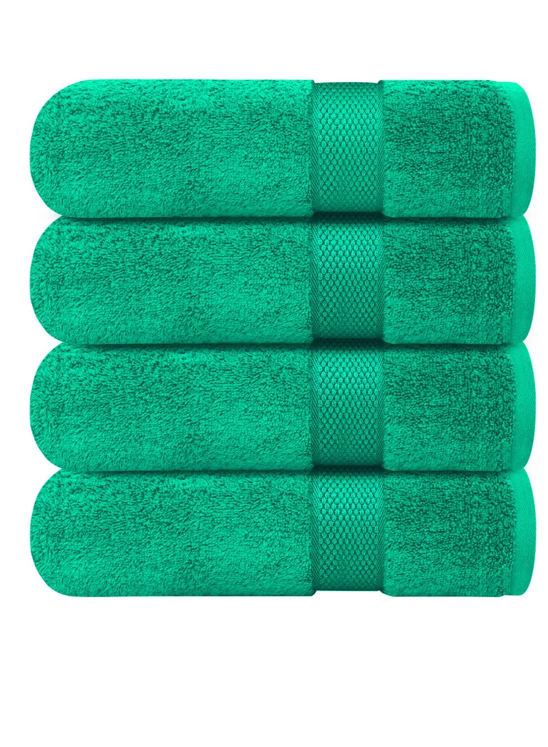 Premium Bath Towels Set Pack of 4-100% Ring Spun Cotton Towels - Green Bath Towels 68cm x 137cm - Soft Feel, Quick Dry, Highly Absorbent Durable Towels, Perfect for Daily Use by Infinitee Xclusives