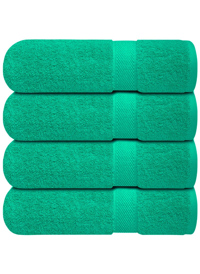 Premium Bath Towels Set Pack of 4-100% Ring Spun Cotton Towels - Green Bath Towels 68cm x 137cm - Soft Feel, Quick Dry, Highly Absorbent Durable Towels, Perfect for Daily Use by Infinitee Xclusives