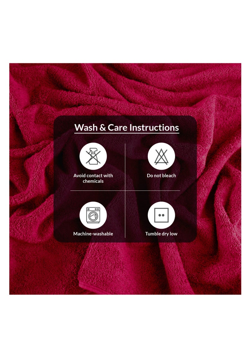 Premium Red Bath Towels Set - [Pack of 8] 100% Cotton Highly Absorbent 2 Bath Towels, 2 Hand Towels and 4 Washcloths - Luxury Hotel & Spa Quality Bath Towels for Bathroom by Infinitee Xclusives