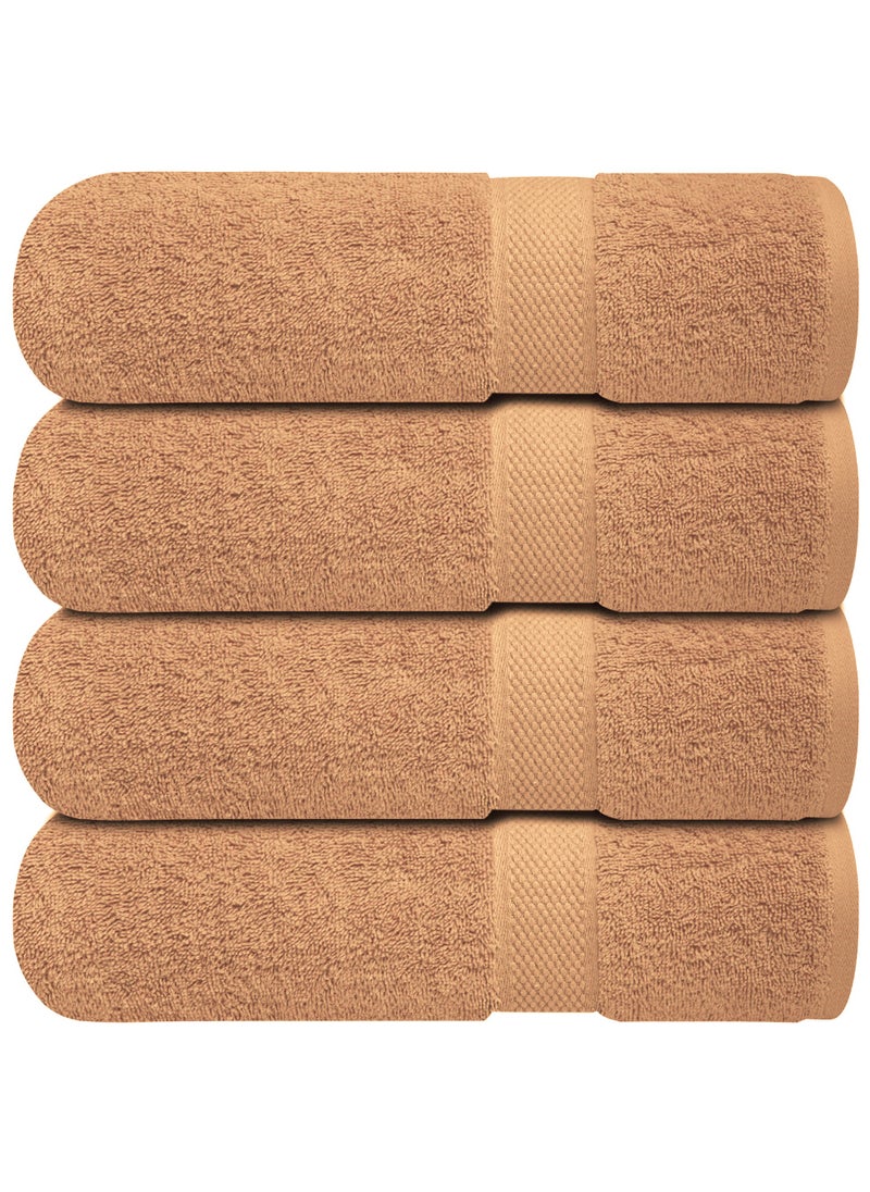 Premium Bath Towels Set Pack of 4-100% Ring Spun Cotton Towels - Beige Bath Towels 68cm x 137cm - Soft Feel, Quick Dry, Highly Absorbent Durable Towels, Perfect for Daily Use by Infinitee Xclusives