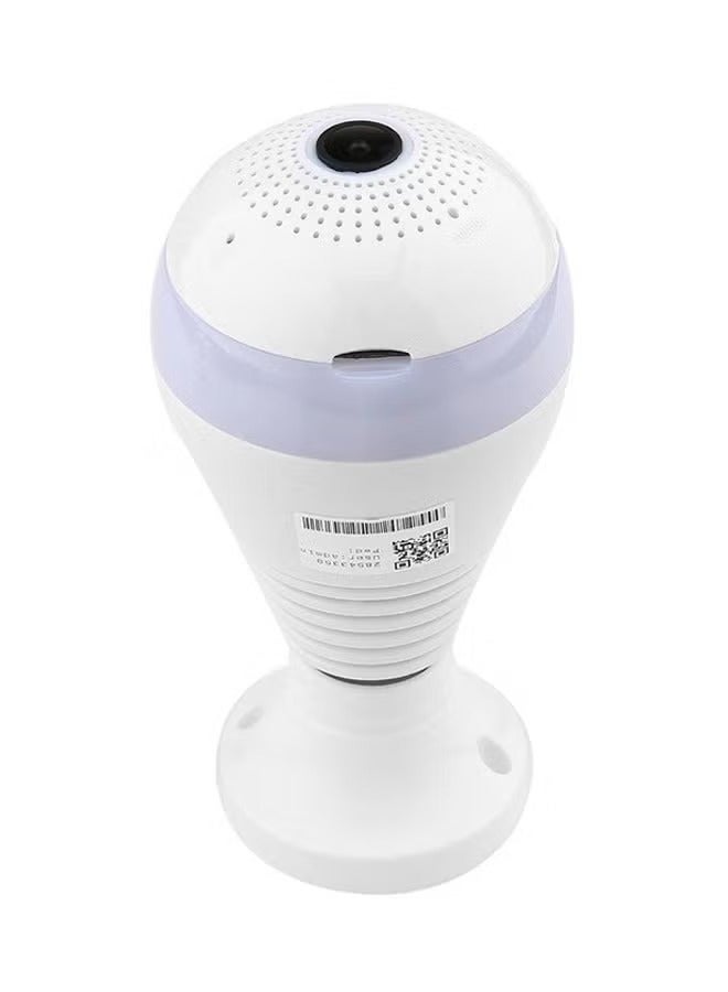 360 Degree Panoramic Camera Light Bulb with Built-in Microphone, 1080P HD, Wi-Fi Security Camera with Night Vision, Motion Detection, and Two-Way Audio