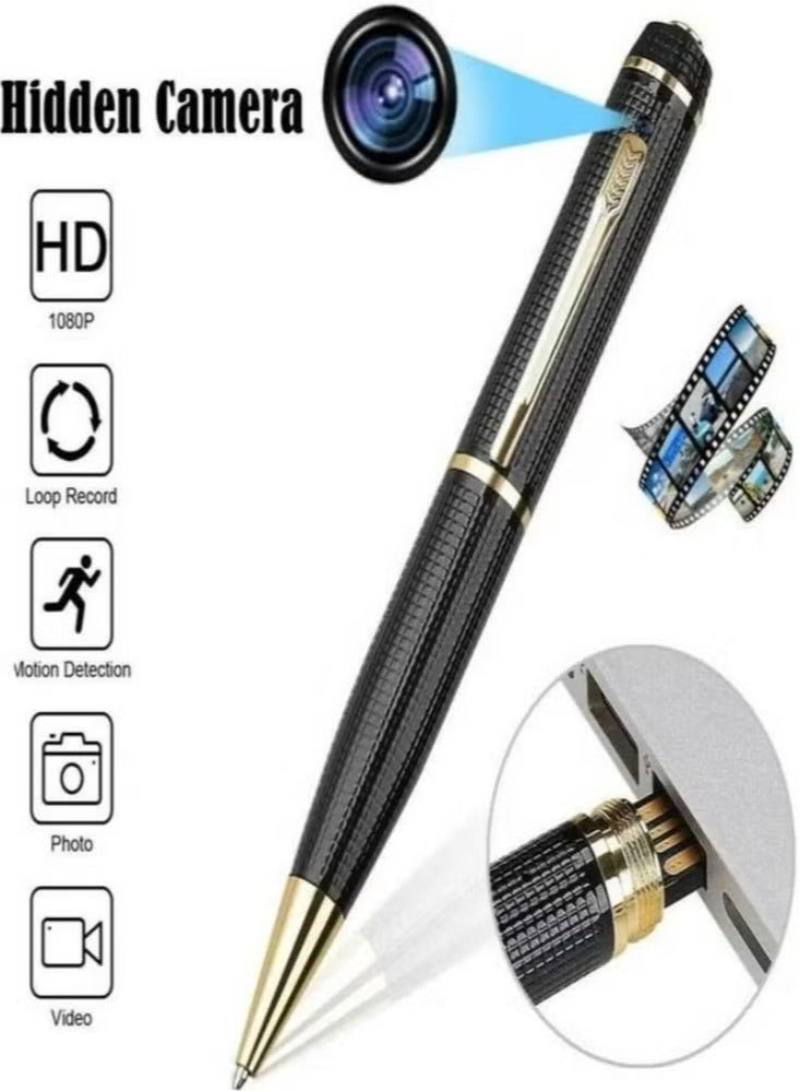 Spy Pen Camera DVR HD 1080P Video Recorder Spy Hidden Camera Pen DVR Business Portable Recorder Silver And Gold With Free One Pen Cap Spy Camera Security Camera