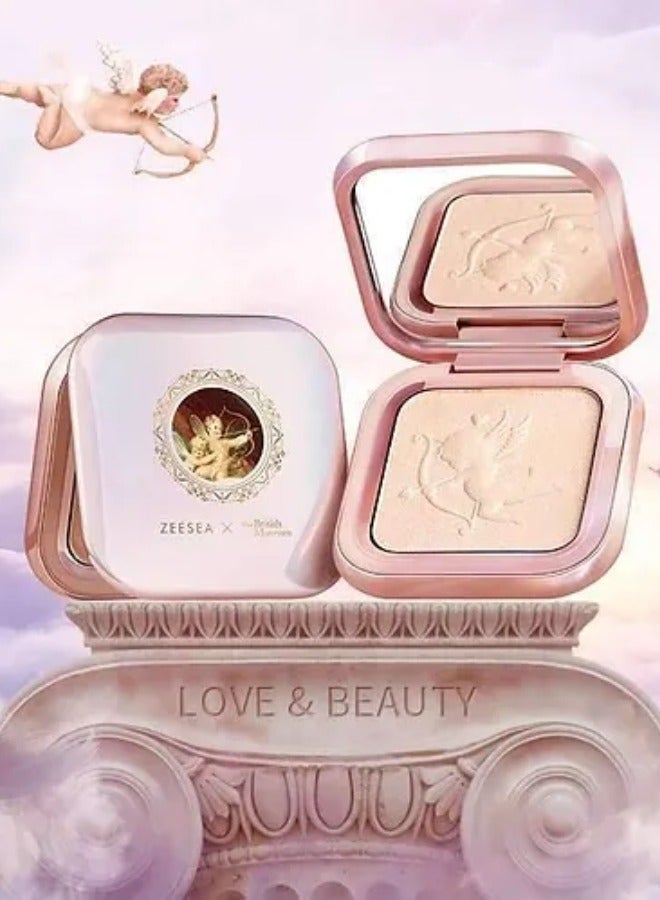 Pressed powder lasting highlighter contouring palette brightens pearlescent glitter powder