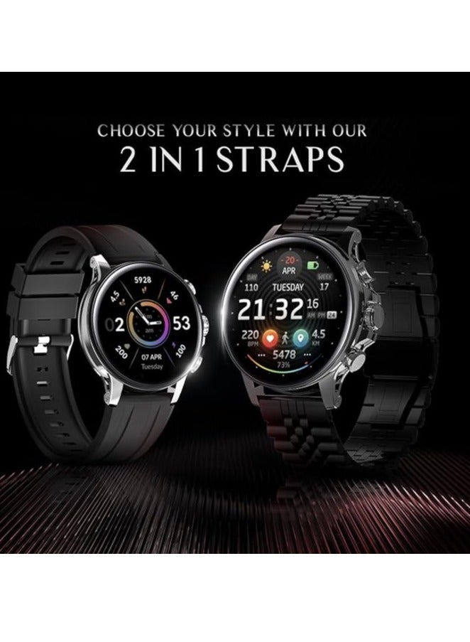 Faster Nerv Watch 3 Pro SE- Smart Watch Super Retina with Always On Display- Watch for Men and Women 1.6 Inches Amoled Screen- 100 Plus Dynamic Faces (1x Chain Straps + 1x Silicon Straps)