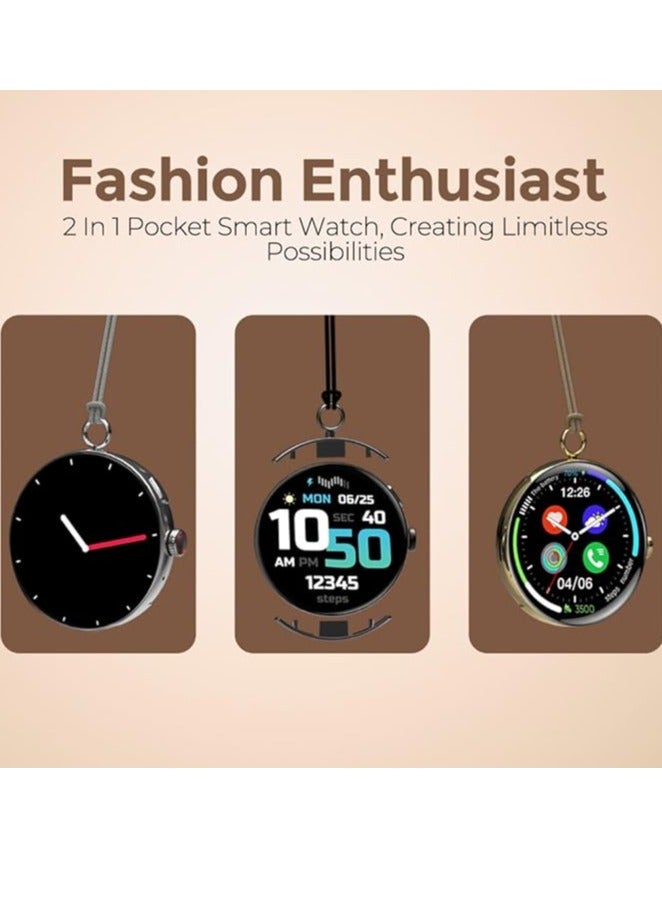 Faster Nerv Watch 4 Pro – 1.43-Inch AMOLED Display Smartwatch with 7-10 Days Battery, Premium Health and Fitness Tracking, Stylish Zinc Alloy Chain Locket, Smart Watch for Men and Women