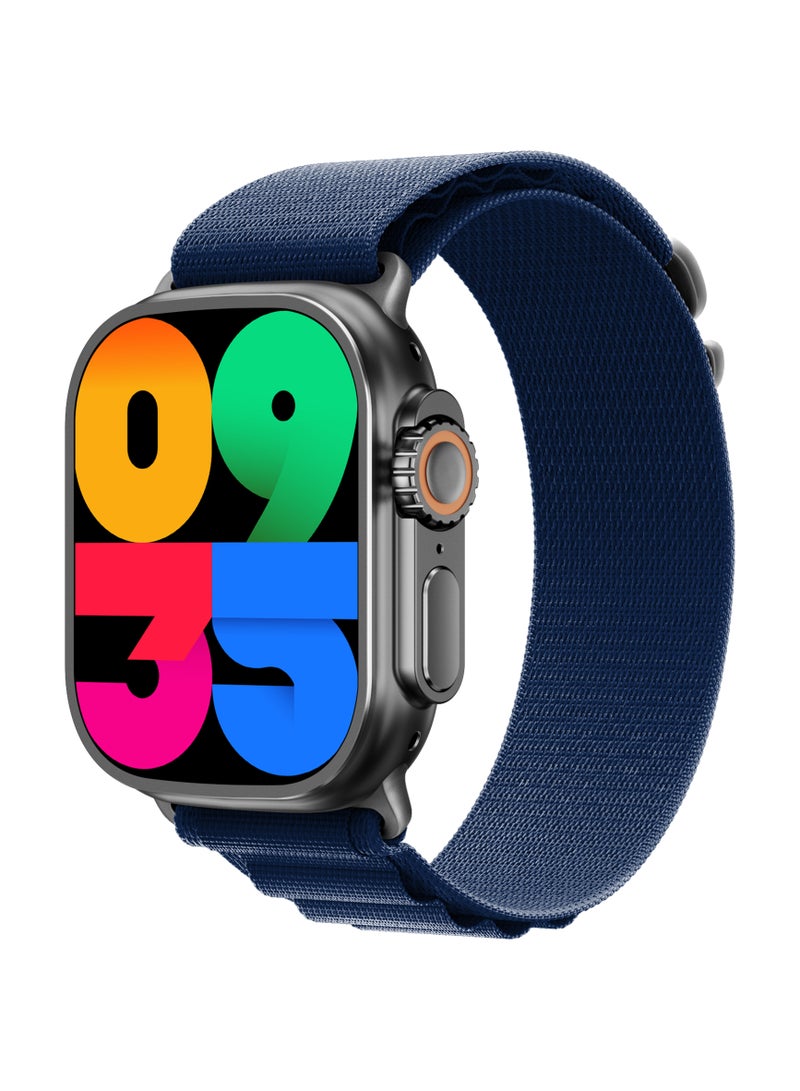 Supremo Smart Watch with Black Dial and Black Silicone Strap and Blue Alpine Strap/ 2.0