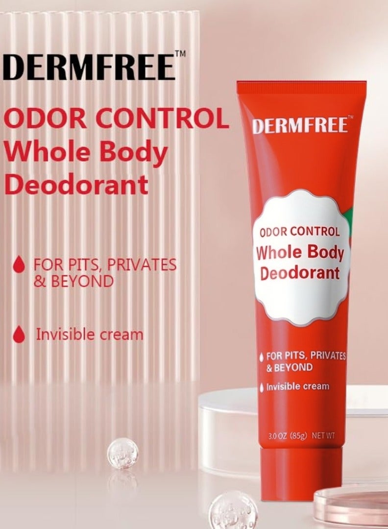 85g Odor Control Whole Body Deodorant Cream 72H Odor Control Body Deodorant Invisible Cream for Armpit Privates and Other Parts Odor Control Cream