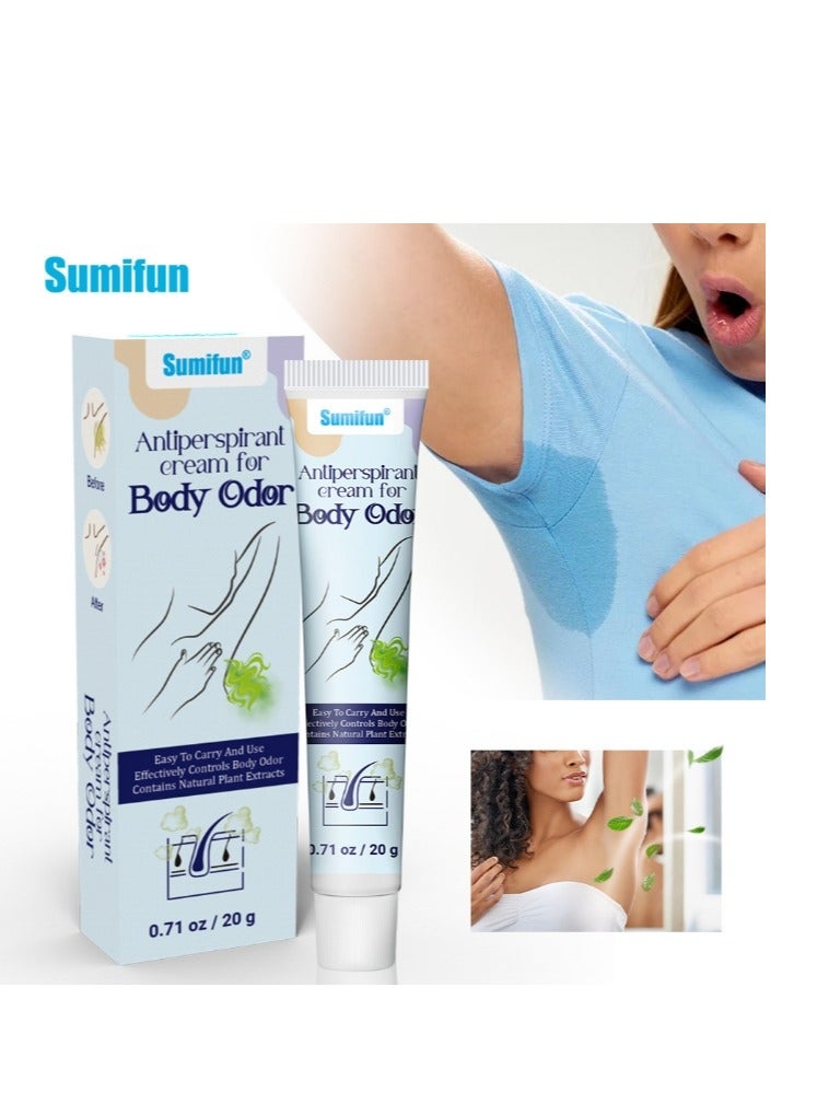 Body Odor Remove Cream Underarm Sweat Deodorant Bad Smell Bromidrosis Eliminate Antiperspirant Herbs Medical Plaster 20g