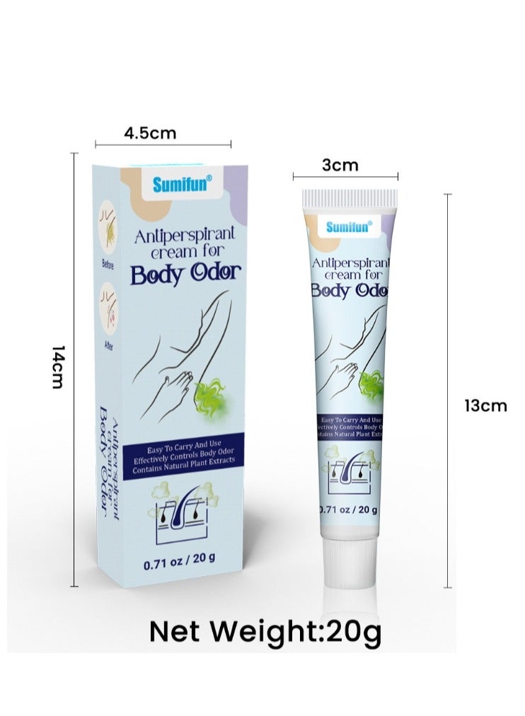 Body Odor Remove Cream Underarm Sweat Deodorant Bad Smell Bromidrosis Eliminate Antiperspirant Herbs Medical Plaster 20g