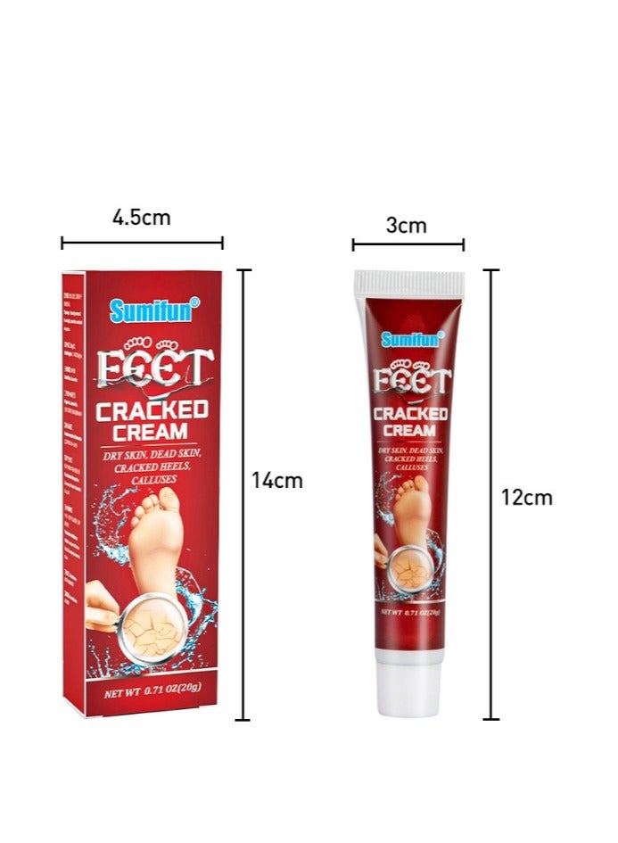 Cracked Heel Repair Cream, 20g Foot Moisturiser Cream for Dry Cracked Heels, Hard and Rough Skin on the Feet