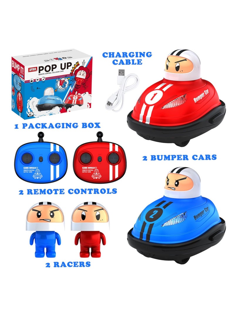 Remote Control Cars Set of 2, RC Ejecting Bumper Cars, RC Battle Stunt Cars with LED Lights & Sound, Ejecting RC Race Car Toddler Toys, Xmas Gifts for Age 3 4 5 6+ Year Old Boys Girls