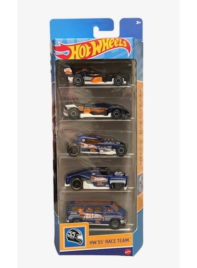 Hot Wheels HW 55th Race Team, 5 Pack