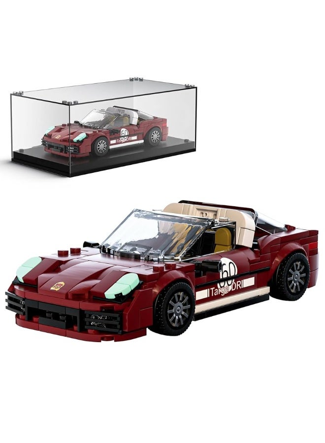 Mould King 911 Targa Super Car Models Building Toys with Display Case, 27060 Model Car Kits Building Sets, Car Toys Building Blocks, Speed Racing Champions Car Building Kit for Adults Kids 8+ (362PCS)