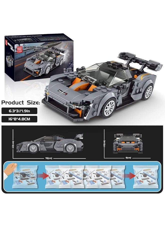 Mould King Speed Champion Car Senna Building Toys with Display Case, 27008 Model Car Kits Building Sets, Cool Car Toys Building Blocks,Super Car Building Kit for Adults and Kids 8+(352PCS)