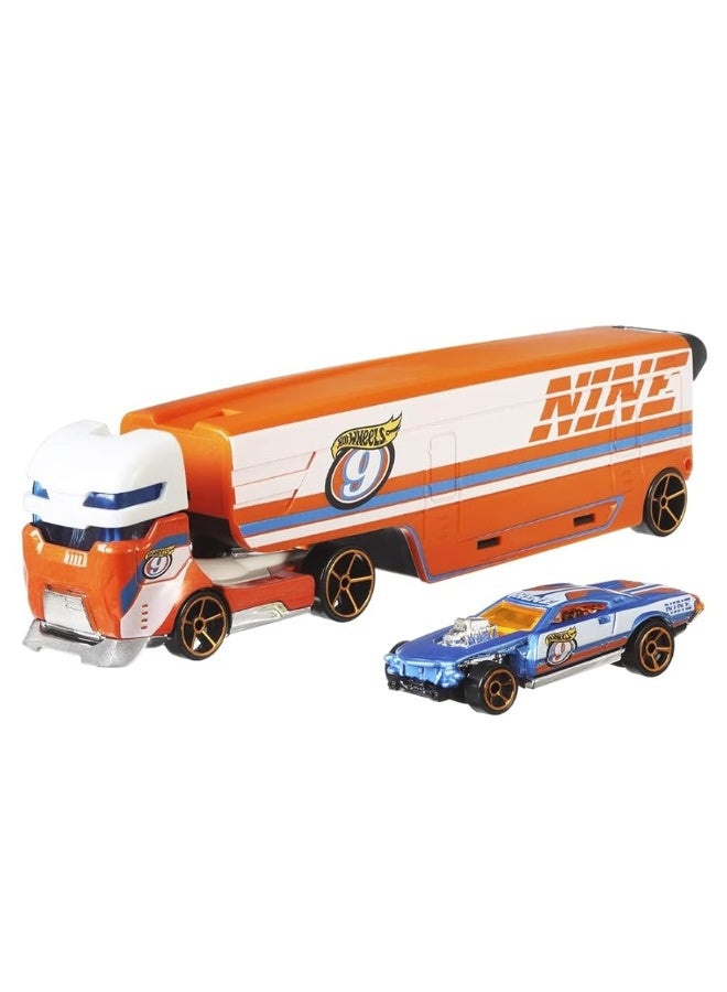 Hot Wheels Speedway Hauler Vehicle - Semi-Truck with Car ~ Detachable Trailer