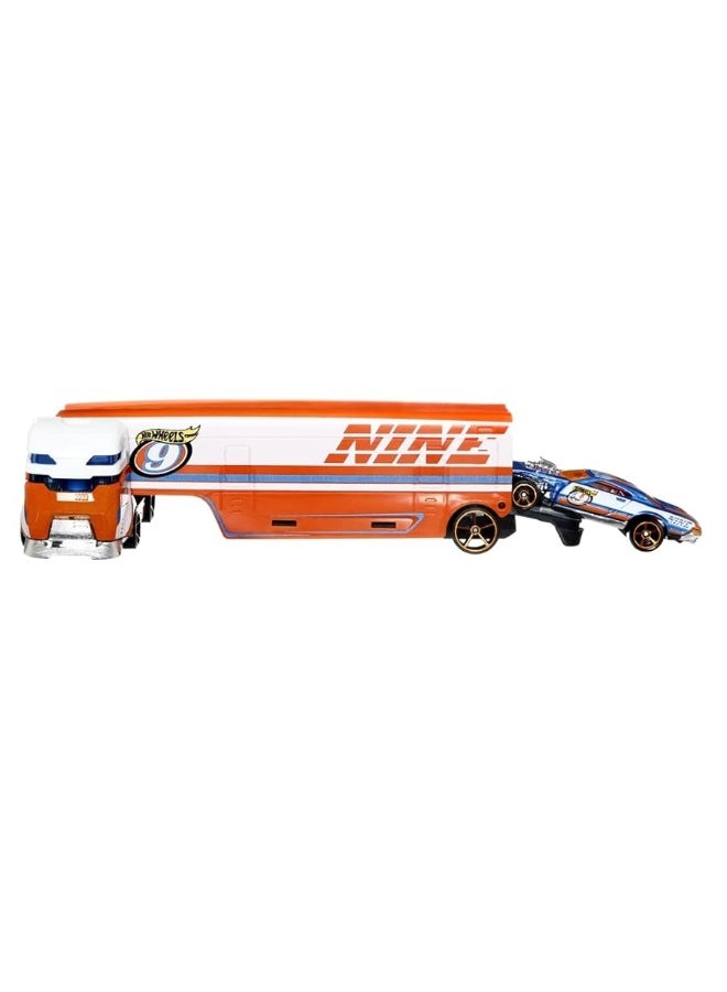 Hot Wheels Speedway Hauler Vehicle - Semi-Truck with Car ~ Detachable Trailer