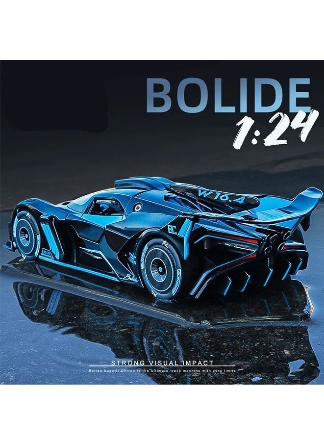 1:24 Bugatti Bolide Supercar Toys,with Lights and Music- Bugatti Alloy Sports Car for Children's Gift