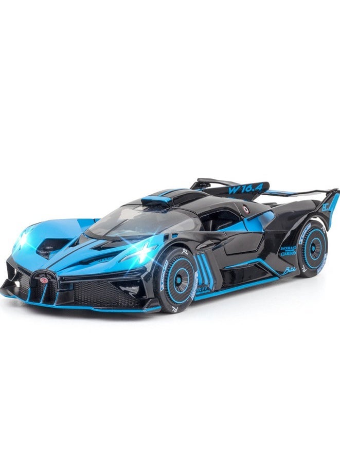 1:24 Bugatti Bolide Supercar Toys,with Lights and Music- Bugatti Alloy Sports Car for Children's Gift