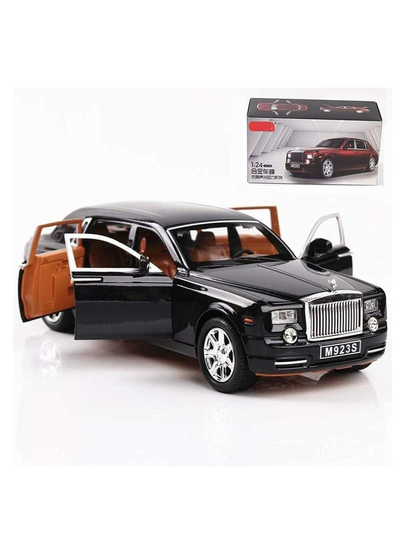 1:24 Rolls-Royce Phantom Car Model | Diecast Toy Car with Sound & Light, 6 Open Doors | Luxury SUV for Kids & Collectors | Gift for Boys & Girls | Black