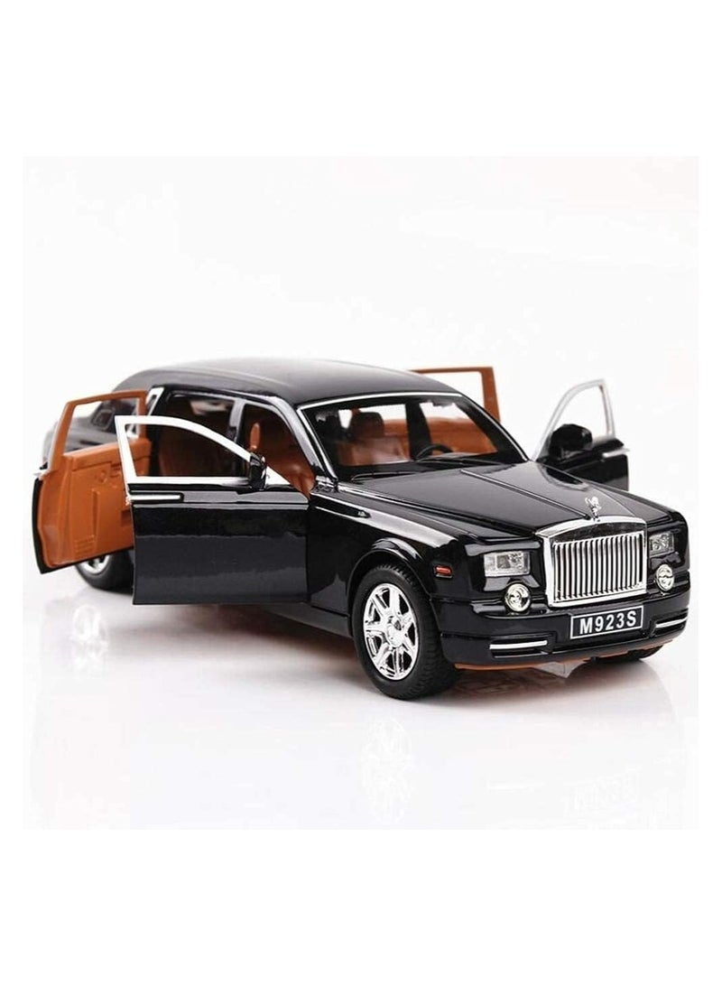 1:24 Rolls-Royce Phantom Car Model | Diecast Toy Car with Sound & Light, 6 Open Doors | Luxury SUV for Kids & Collectors | Gift for Boys & Girls | Black