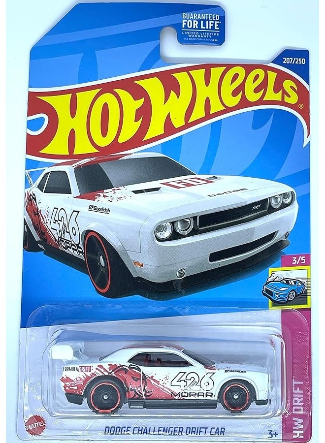 Hot Wheels 2022 - Dodge Challenger Drift Car - HW Drift 3/5 [White] 207/250