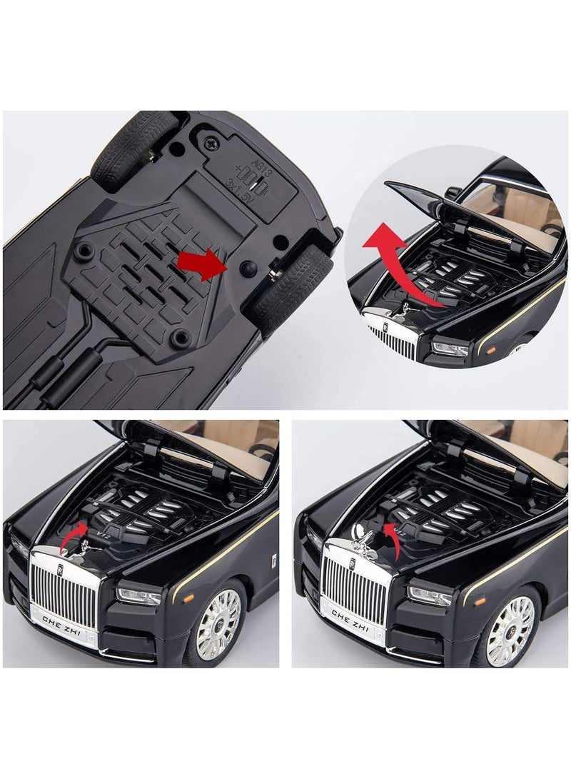 1:32 Scale Rolls-Royce Phantom Diecast Car Model Toy – Luxury SUV Toy Car with Sound & Light, 6 Open Doors, for Kids & Collectors – White Gift for Boys & Girls