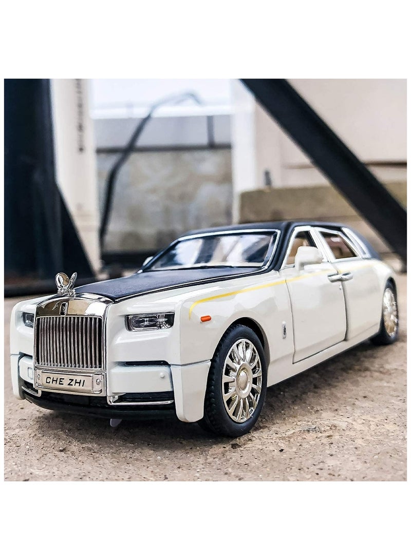 1:32 Scale Rolls-Royce Phantom Diecast Car Model Toy – Luxury SUV Toy Car with Sound & Light, 6 Open Doors, for Kids & Collectors – White Gift for Boys & Girls