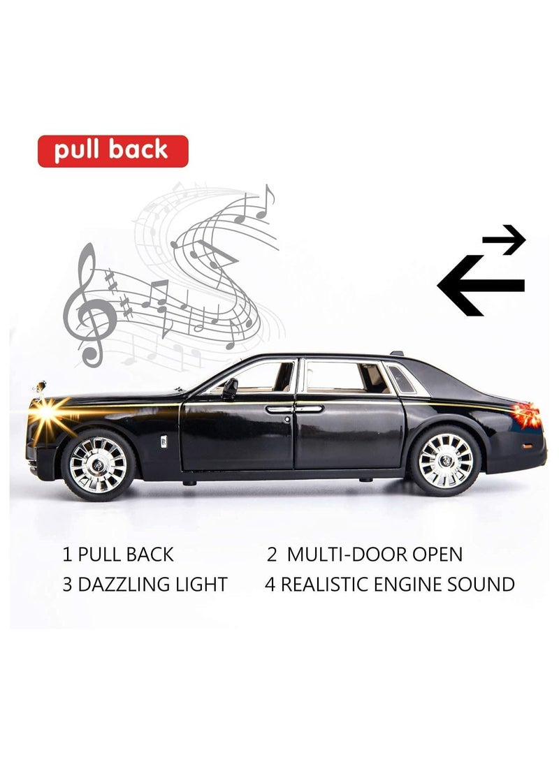 1:32 Rolls-Royce Phantom Diecast Car Model with Sound & Light, 6 Openable Doors, Black Luxury SUV Toy for Boys & Girls - Ideal Collectible Gift