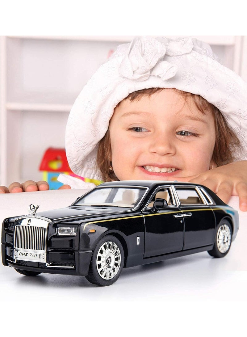 1:32 Rolls-Royce Phantom Diecast Car Model with Sound & Light, 6 Openable Doors, Black Luxury SUV Toy for Boys & Girls - Ideal Collectible Gift