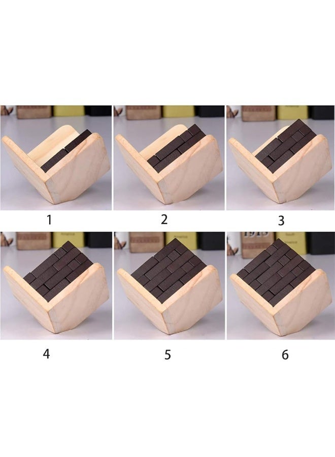 Wooden Brain Teaser Puzzle Cube Wooden Puzzles T-Shaped Jigsaw Logic Puzzle Educational Toy for Kids and Adults by AHYUAN (Coffee)