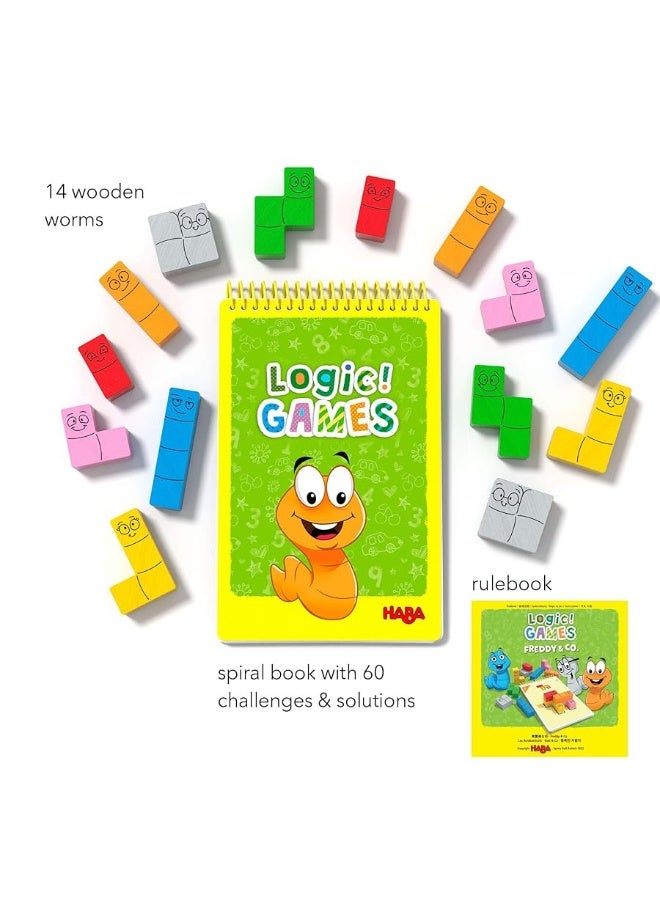 HABA Logic! Games: Happy Worms - Solo Brain Teaser Puzzling Game