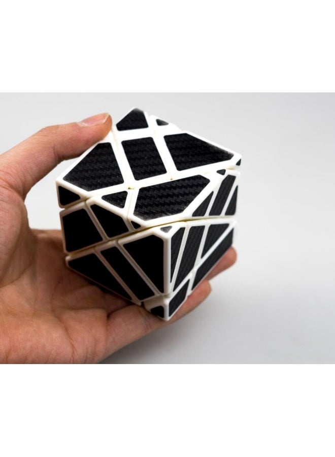 CuberSpeed Ghost 3x3 White with Black Sticker Magic Cube 3x3 Ghost White 3x3x3 Speed Cube Black Sticker