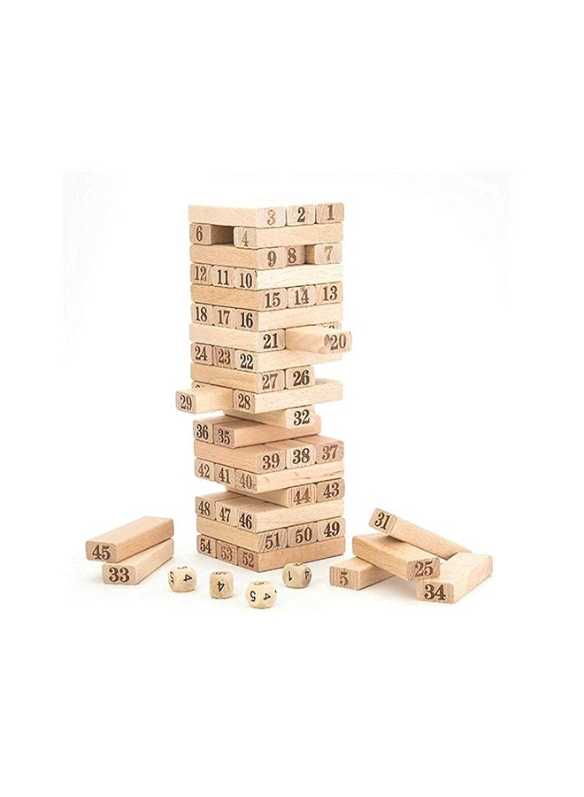 54-Piece Jenga Wiss Stack Brain Teaser Toy Set Durable And Portable, Easy To Carry 7.5x24cm