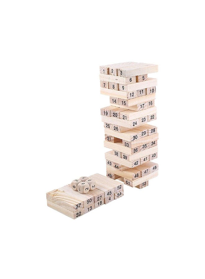 54-Piece Jenga Wiss Stack Brain Teaser Toy Set Durable And Portable, Easy To Carry 7.5x24cm