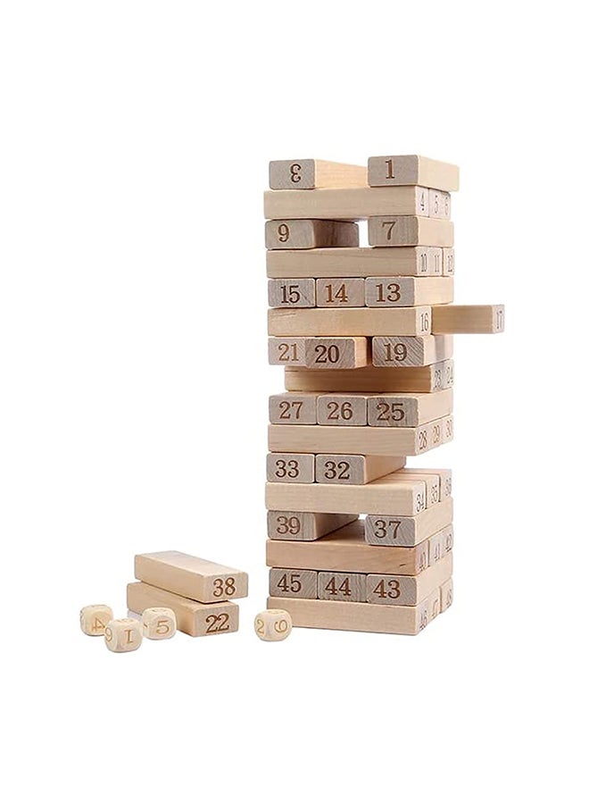 54-Piece Jenga Wiss Stack Brain Teaser Toy Set Durable And Portable, Easy To Carry 7.5x24cm