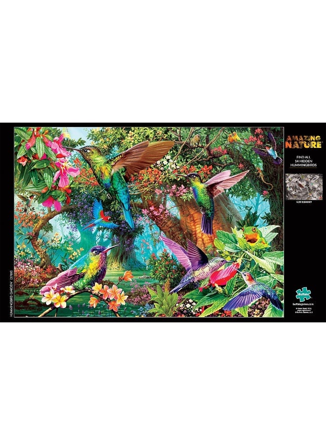 Buffalo Games - Hummingbird Garden - 500 Piece Jigsaw Puzzle with Hidden Images, Green