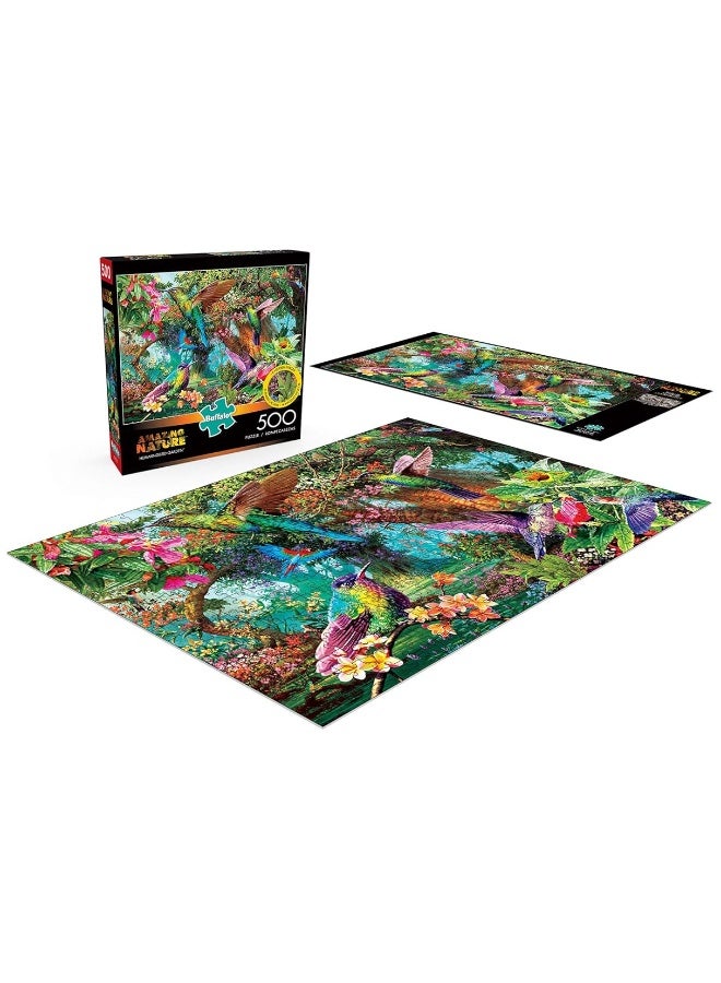 Buffalo Games - Hummingbird Garden - 500 Piece Jigsaw Puzzle with Hidden Images, Green