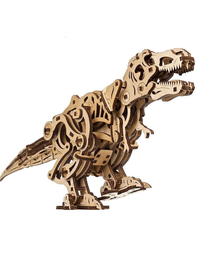 UGEARS Dinosaur 3D Model Kits - Jurassic Walking Tyrannosaurus Rex 3D Wooden Puzzles for Adults and All Family- Dinosaur Model Kit Wooden Puzzles - DIY Mechanical Wooden T Rex Dinosaur 3D Puzzle