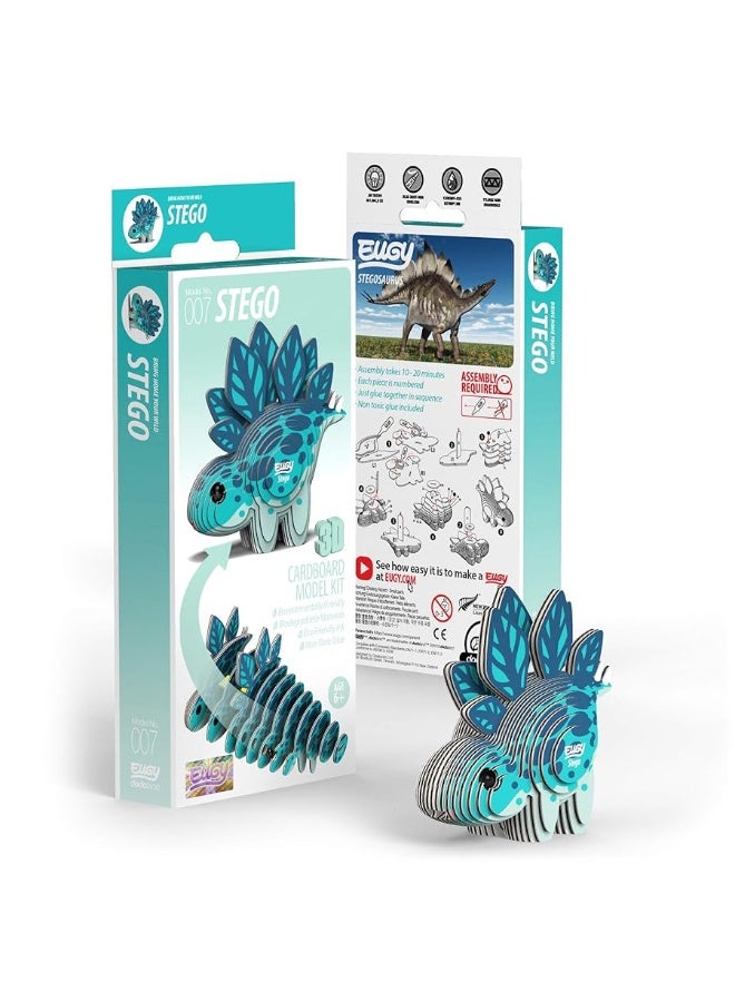 Eugy Stegosaurus Dinosaur 3D Puzzle, 22 Piece Eco-Friendly Educational Toy Puzzles for Boys, Girls & Kids Ages 6+