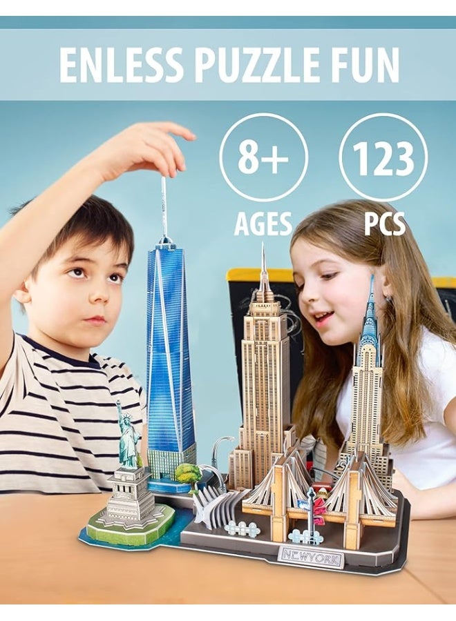 3D Puzzle - Puzzles for Kids Ages 8-10 New York City STEM Projects Arts and Crafts for Kids Ages 8-12 - Toys for Girls 8-10 - 8 Year Old Girl Birthday Gift for Kids 8-12