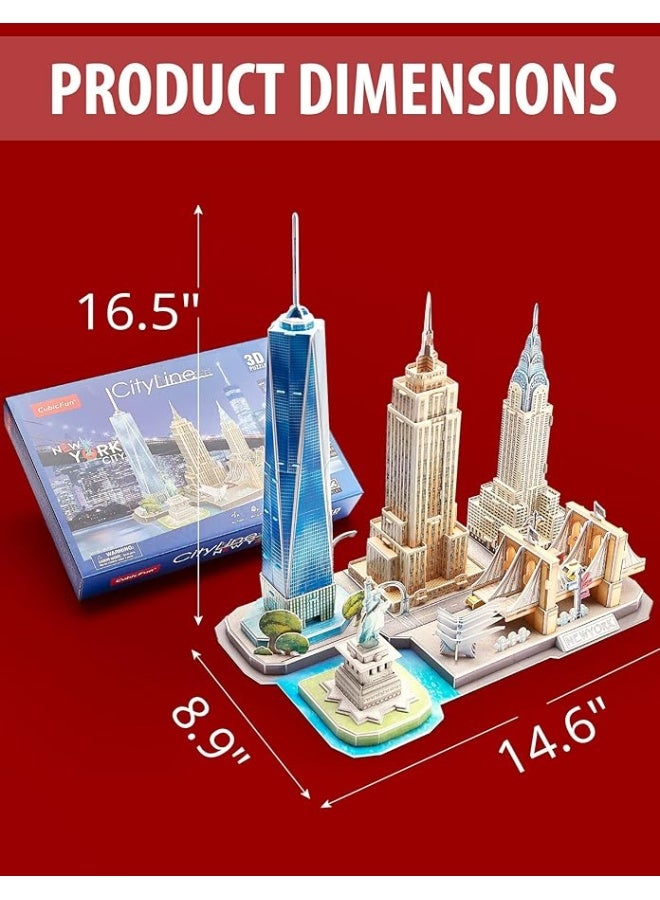 3D Puzzle - Puzzles for Kids Ages 8-10 New York City STEM Projects Arts and Crafts for Kids Ages 8-12 - Toys for Girls 8-10 - 8 Year Old Girl Birthday Gift for Kids 8-12